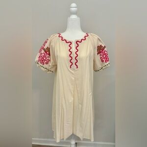 Embroidered Cream Dress